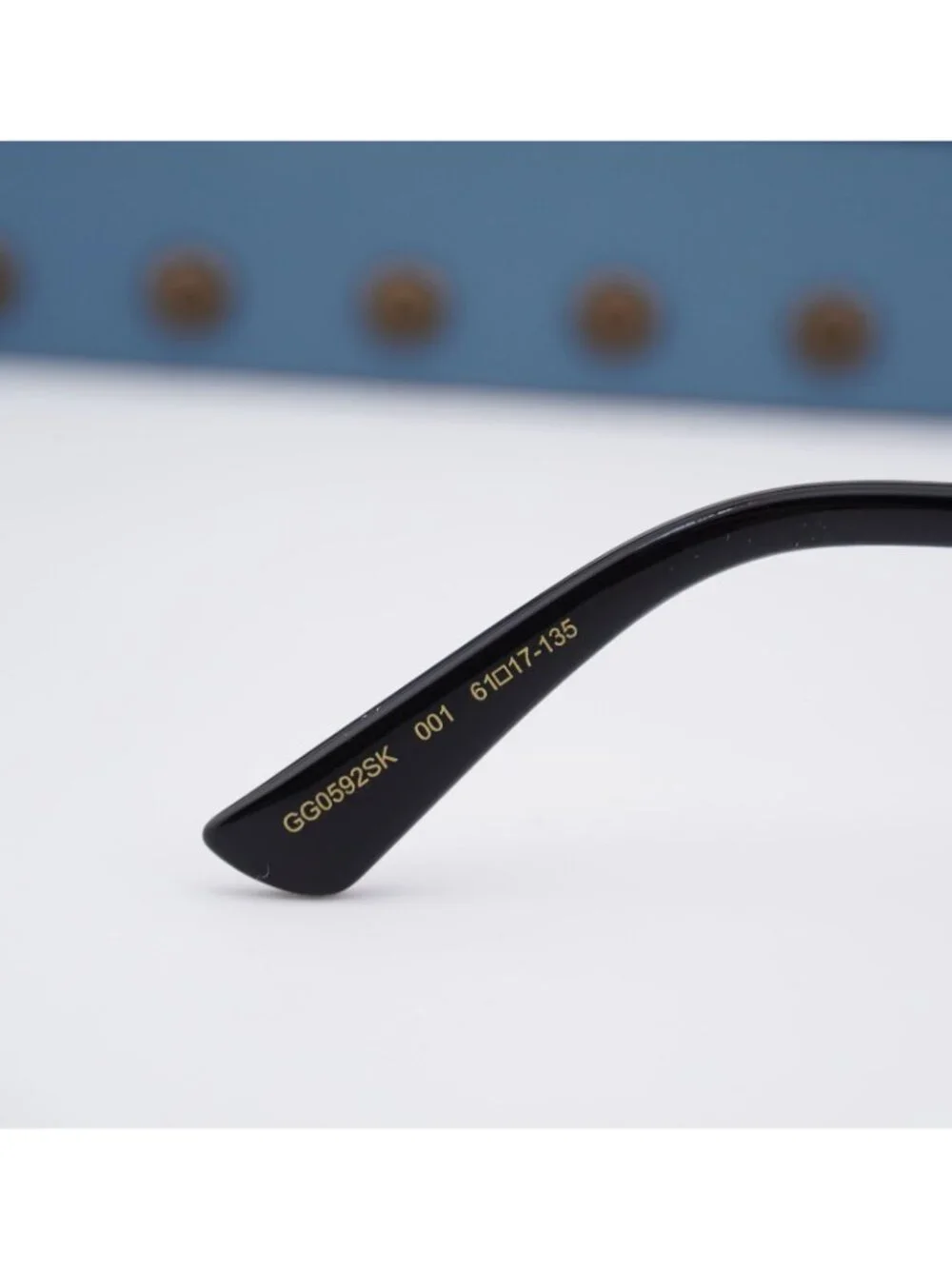 Gucci GG0592SK 001 Butterfly Sunglasses - Black / Grey